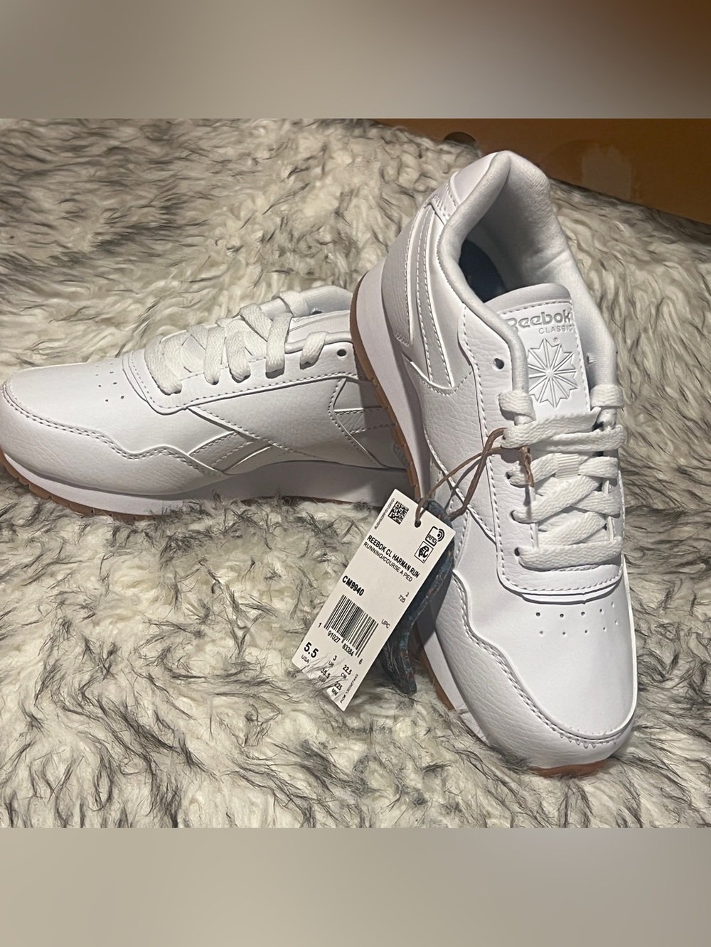 Reebok Women’s Classic Leather Sneakers - White with Gum Sole